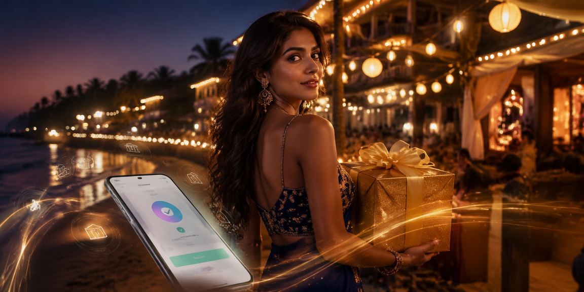 Player using mobile device for secure login at the beach